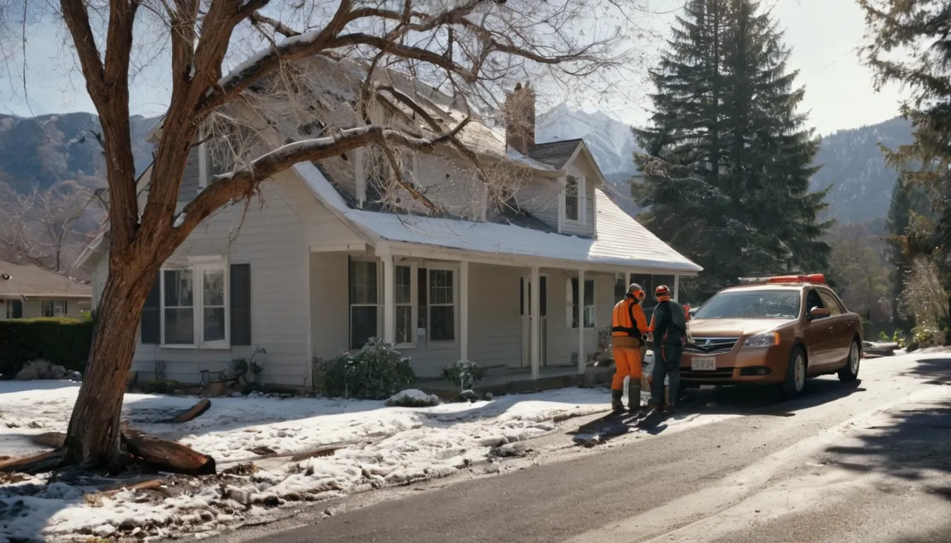Storm tree clearance after a snowy night across the Cedar Fort area